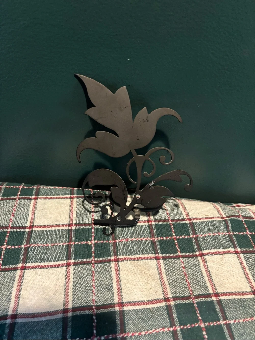 Black Metal Fleur-de-Lis Votive Candle Holder